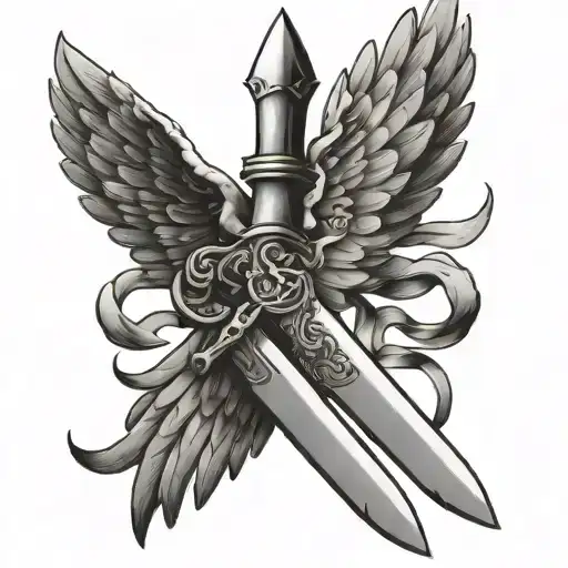 Angel Wings With Dagger