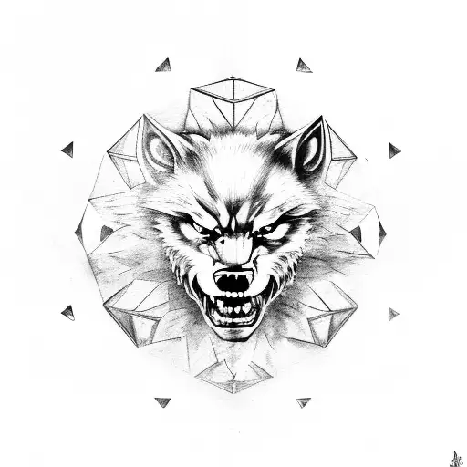 A 20 Sided Dice With Wolverine Clawmarks Underneath And A Werewolf Incorporated In The Background