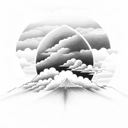 Sunset Over Valley With A Thunder Cloud Above The Sunset