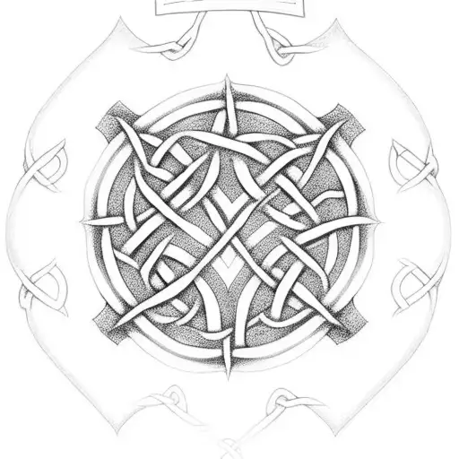 Interlace The Kelly And Cahill Family Crests With A Celtic Knot Pattern