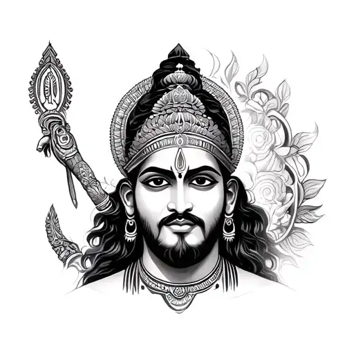 Hnuman Gada With Hindu Motifs Symbolizing Strength