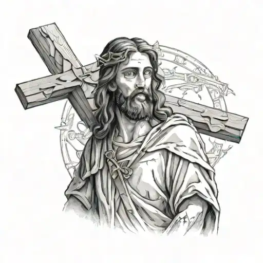 Jesus Walking With The Cross Made