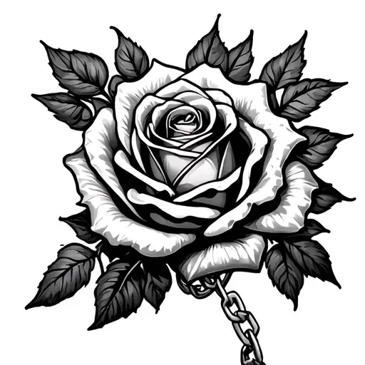 Rose And Chain Forming The Shape