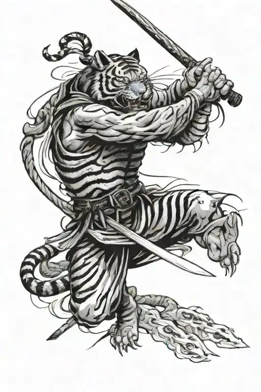 Korean Tiger With Seven Samurai Movie Poster Swords And Korean Goblin