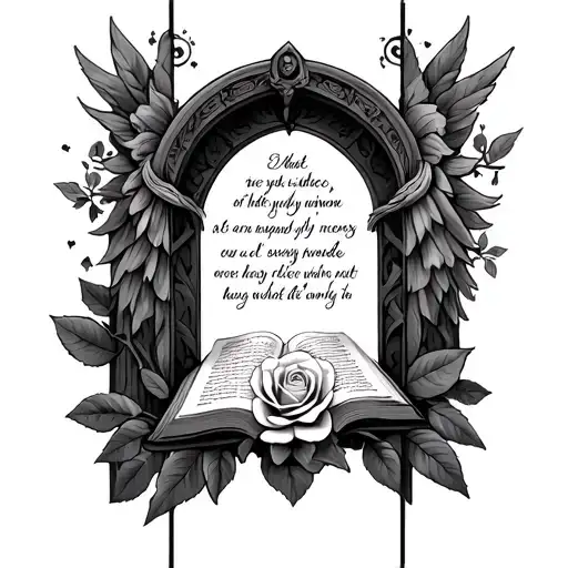 Heaven Gates With Rose And Bible Scripture