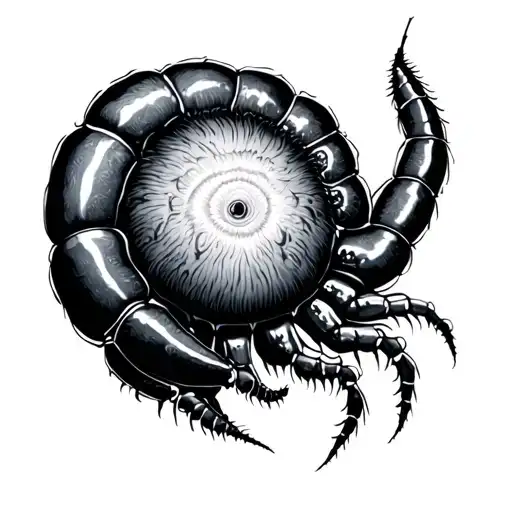 Black And Gray Tattoo Based Around Human Centipede