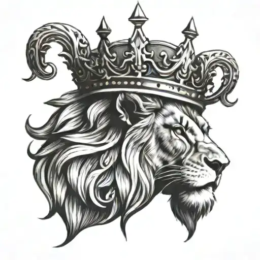 Lion Wearing A Crown