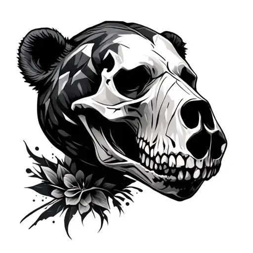 Bear Skull With Geo Patern