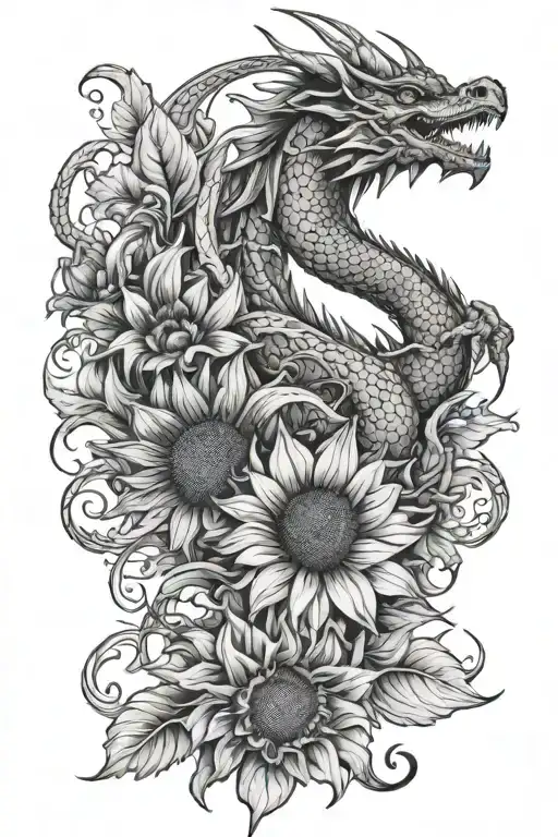 Dragon And Sunflower