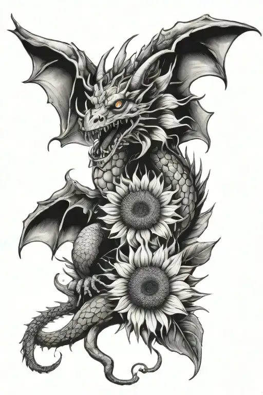 Dragon And Sunflower