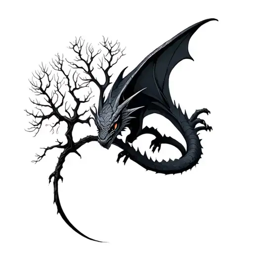 Toothless The Dragon Mountainous Path Trees With No Leaves