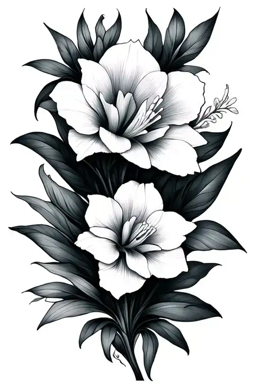 Cross With Freesia Flower Intertwined