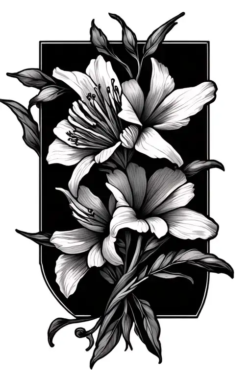 Cross With Freesia Flower Intertwined