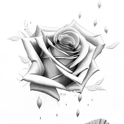 Rose With Stitches Instead Of The Petals