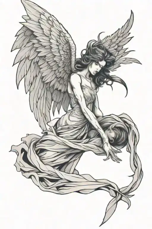 Female Fallen Angel Falling