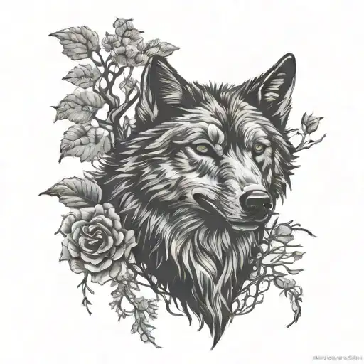 One Black Wolf Head Roots