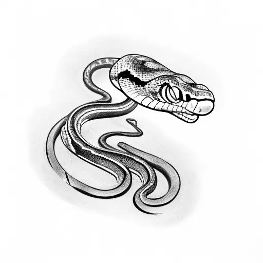 Snake Coiled Around A Scalpel