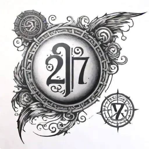 2217 In Roman Numbers In Circle Made Entirely