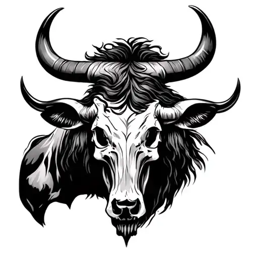 Taurus Bull And Skull Surrounded