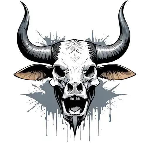 Taurus Bull And Human Skull