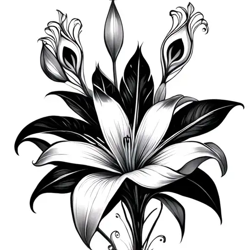 Geometry And Peacock Lily