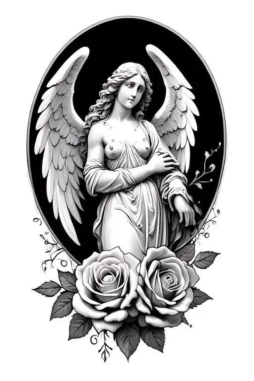 Full Forearm With Angel And Rose