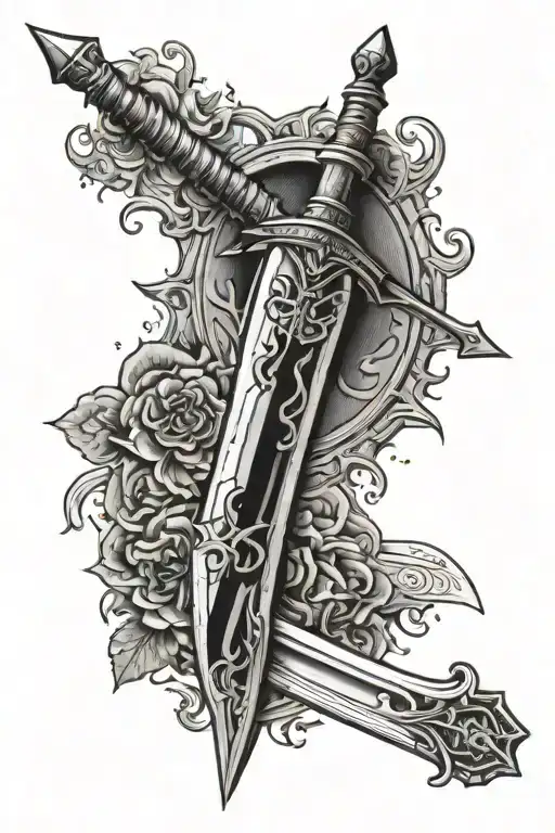 Medieval Sword Stabbing Through Sun Bleeding Stardust