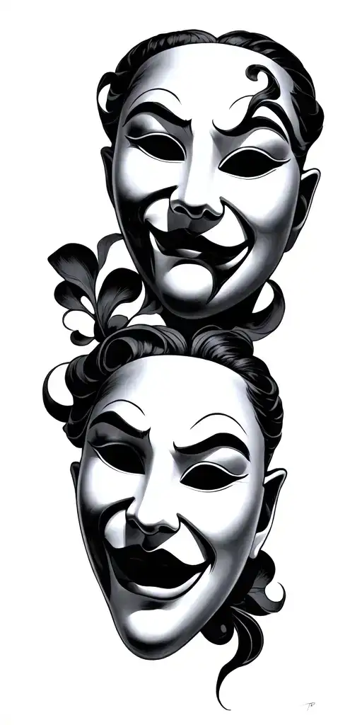 Opera Masks Happy And Sad Face