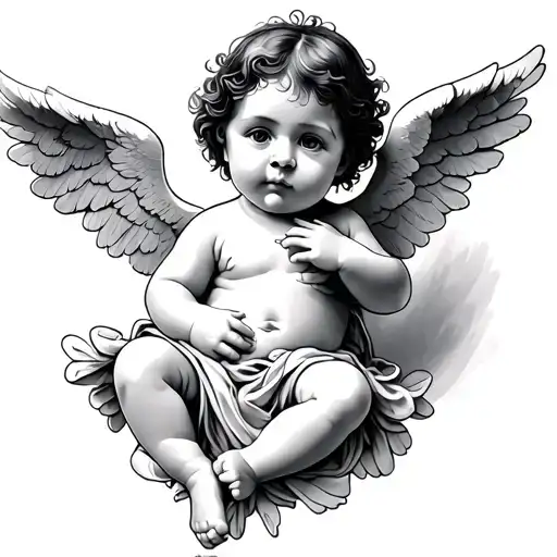 Black Cherub Baby Angel