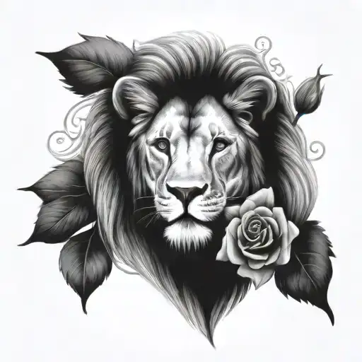 Lion And Rose With Quotes Incorporated