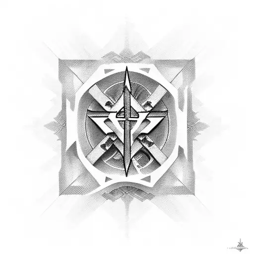 Jesus Symbol With Intricate Geometric Patterns