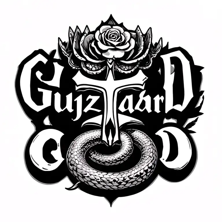 My Last Name Guzzardi With A Cross Snake Rose Crown And Just Sorta Gangsta