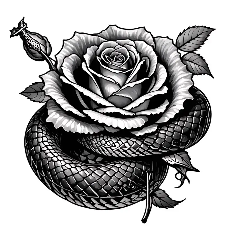 My Last Name Guzzardi With A Cross Snake Rose Made