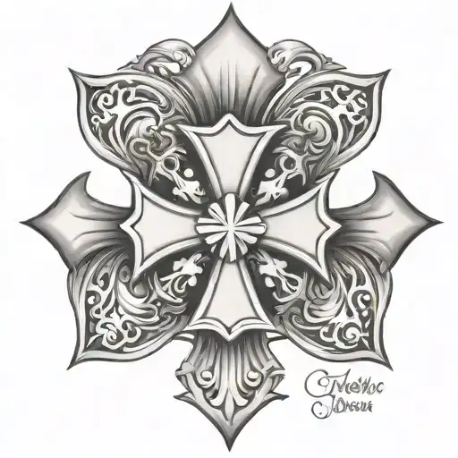 Maltese Cross With Catholic Cross