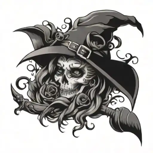 Witchy Design Satin Black With Matte Black