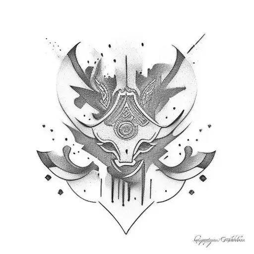 Create A Tattoo That Depicts The Phrase 'Cara Mau' In A Unique And Abstract Way