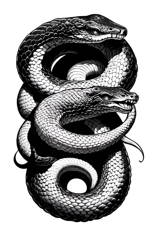 Snake On The Whole Arm In The Style Of Chaos