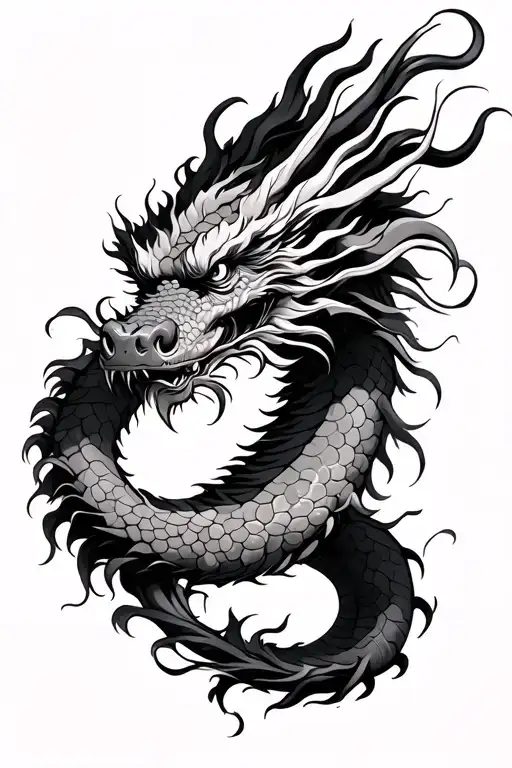 Sleeve Tattoo Featuring A Chinese Dragon On The Inside Of The Forearm