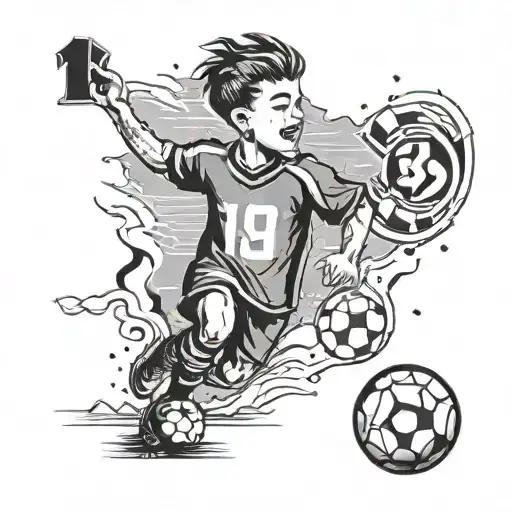 Kid Inside A Like Card With A Soccer Jersey And The Number 1962 On The Back Of The Jersey