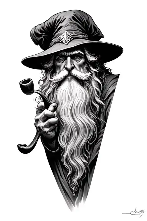 Gandalf Smokes A Pipe