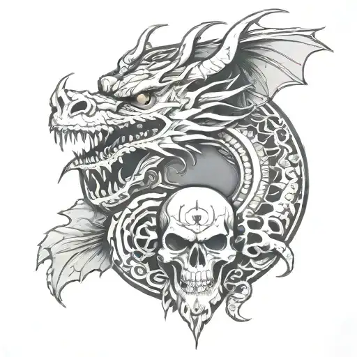 Dragon And Skulls