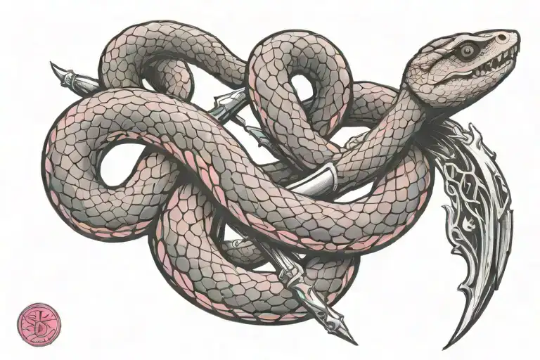 Pink Snake And Sword