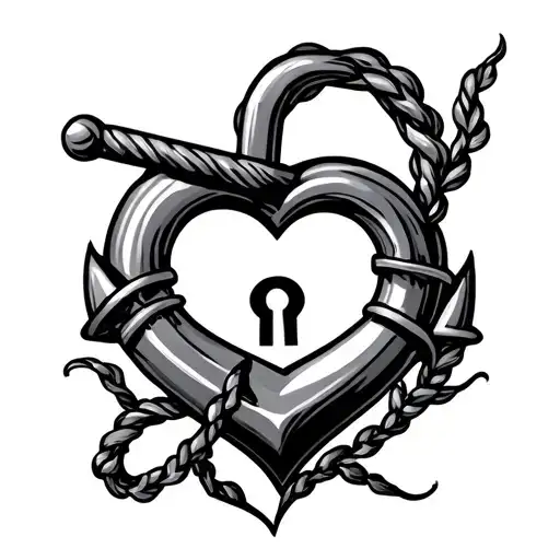 Anchor With Heart Shaped Lock