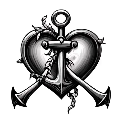 Anchor With Heart Shaped