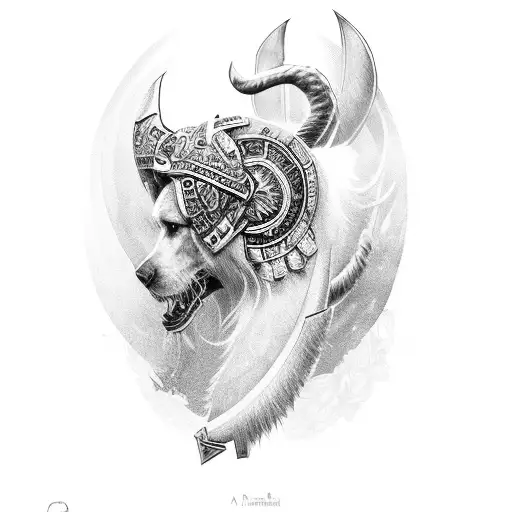 A Portrait Of A Fierce Shieldmaiden Adorned With Traditional Norwegian Floral Motifs