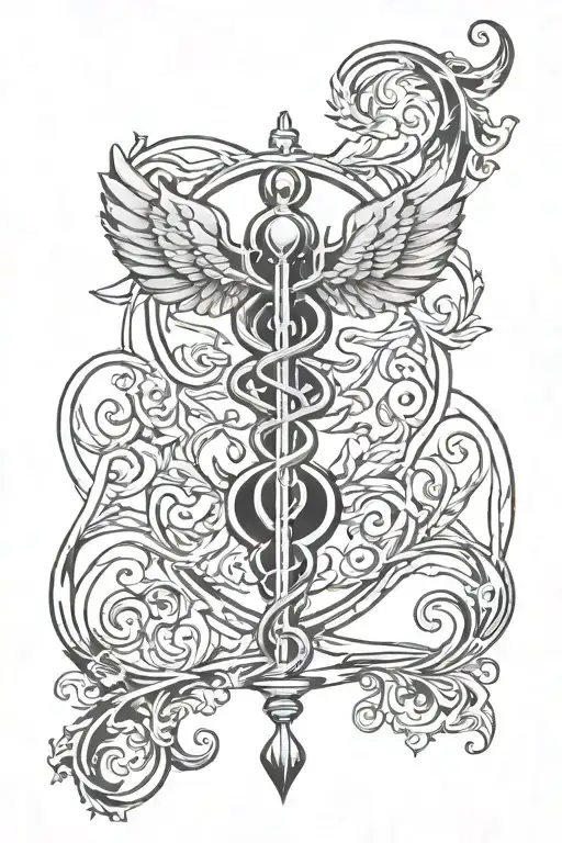 Combine A Caduceus Symbol With Animal Silhouettes