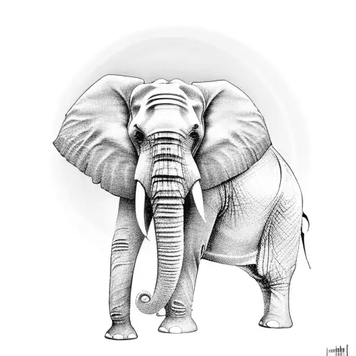 Side View Of An Elephant Standing Up With Sunflowers