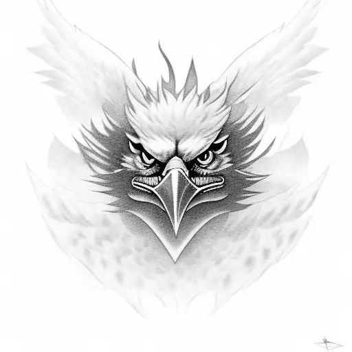 Attacking Eagle With Clouds Around