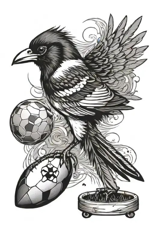 Magpie And Football