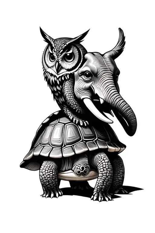 Turtle Elephant And Owl